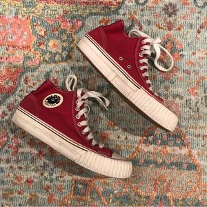 red pf flyers platform 80s sneaker